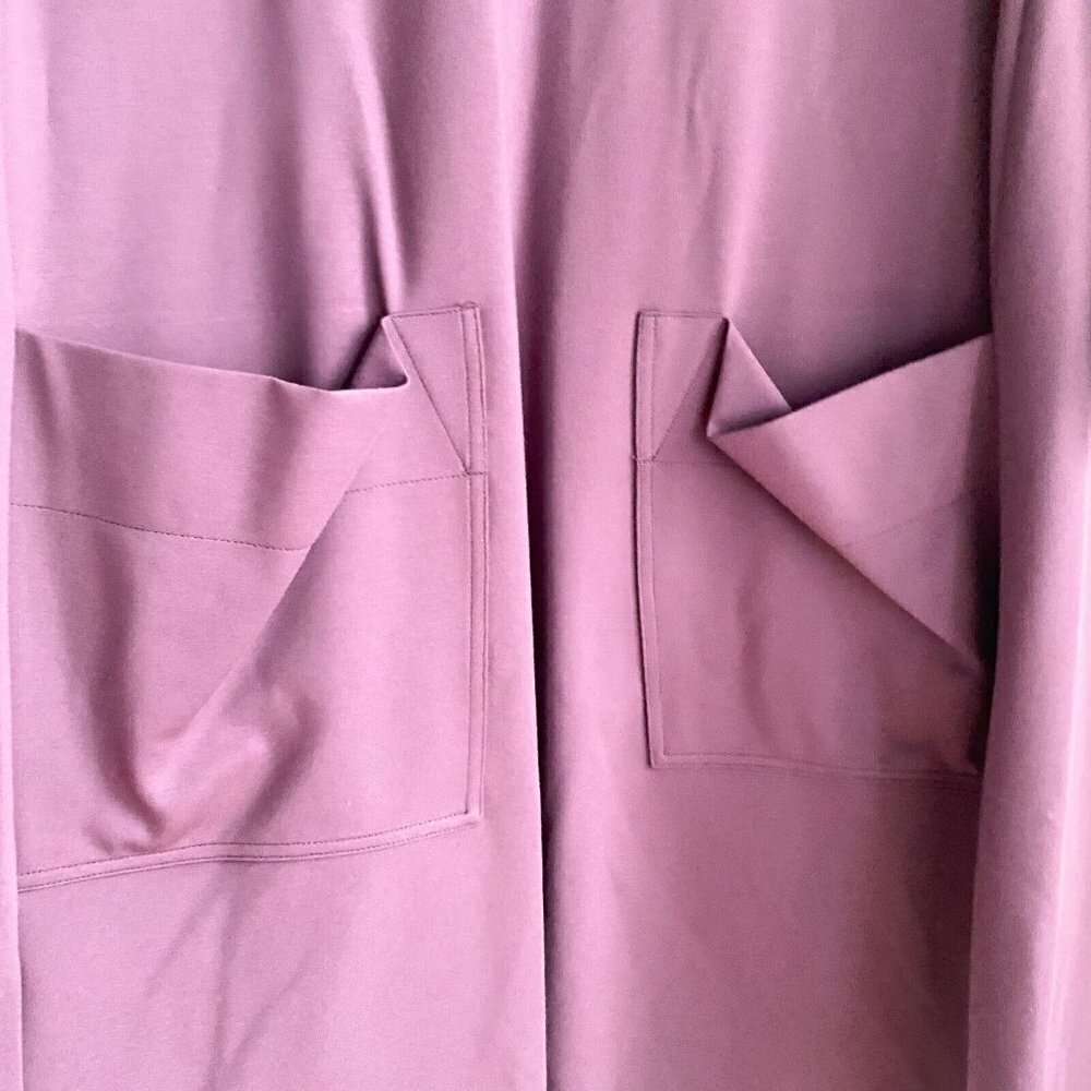 Bailey Lavender  Purple PAtch pocket Trapese Long Sleeve Knit Dress L - Picture 4 of 7